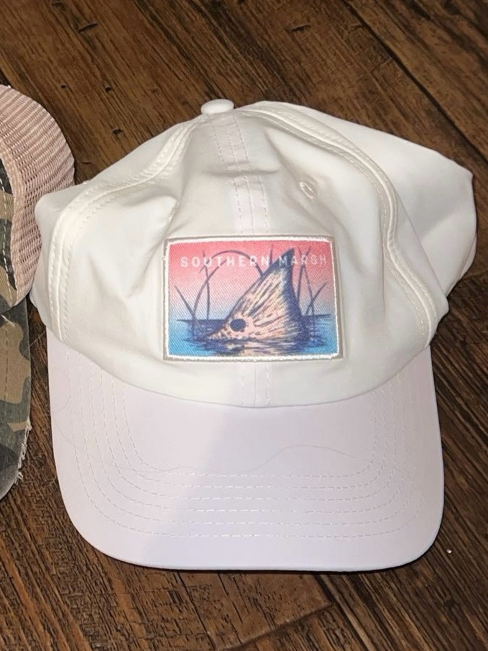 Southern Marsh White Hat with Pastel Marsh Patch
